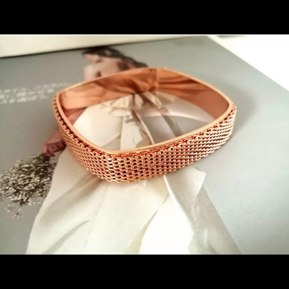 Laruicci "Pele "Rose Gold Plated Punk Rock Cuff Bangle Bracelet  Orig $ 245